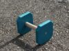 Haltère en Bois Turquoise